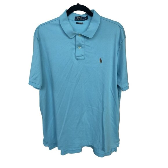 Polo Ralph Lauren Pima Soft Touch Blue Collared Polo Shirt Men’s Size XL - Picture 1 of 10